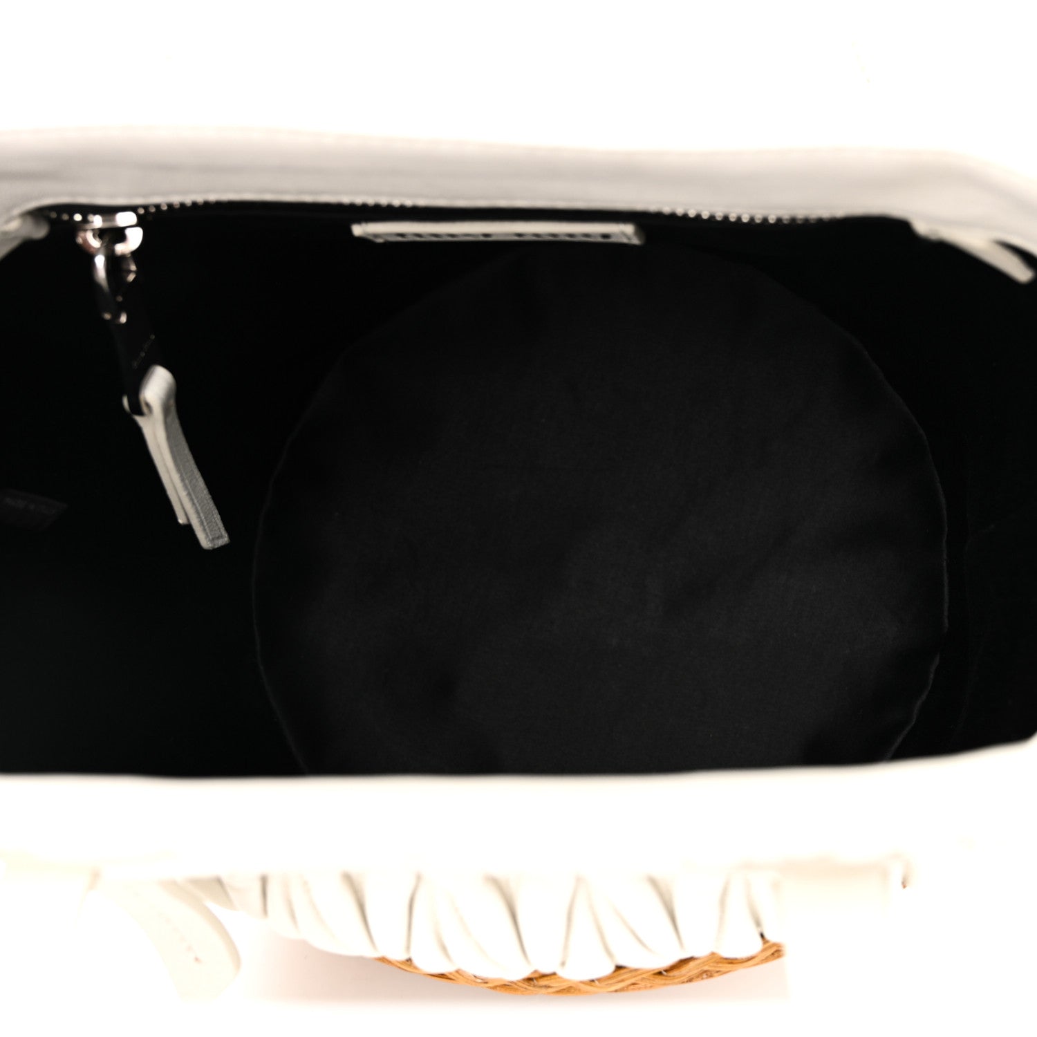 Miu Miu Nappa Matelasse Wicker Basket Bag White Miele 5 of 9