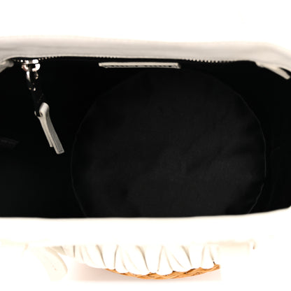 Miu Miu Nappa Matelasse Wicker Basket Bag White Miele 5 of 9