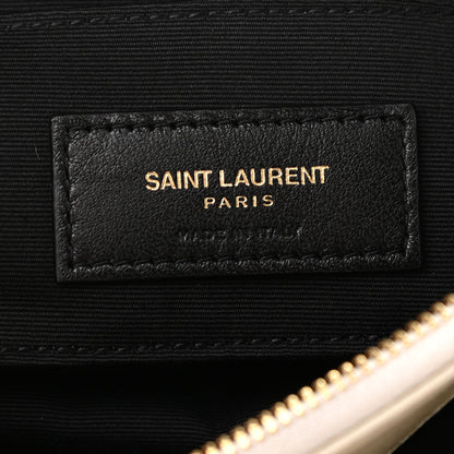 Saint Laurent Grained Lambskin Quilted Mini Becky Double Zip Bag Vintage White 7 of 11