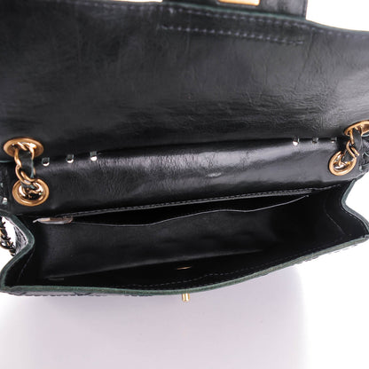 Chanel Calfskin Stitched Medium Vintage Flap Dark Green 5 of 8