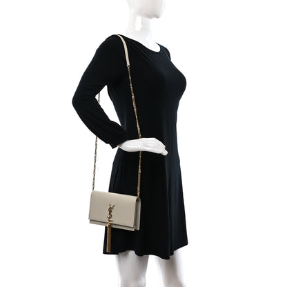 Saint Laurent Grain De Poudre Classic Monogram Kate Tassel Chain Wallet Crema Soft 2 of 12