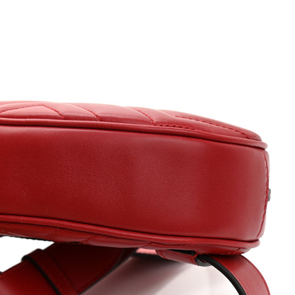 Gucci Calfskin Matelasse GG Marmont Belt Bag 85 34 Hibiscus Red 12 of 13
