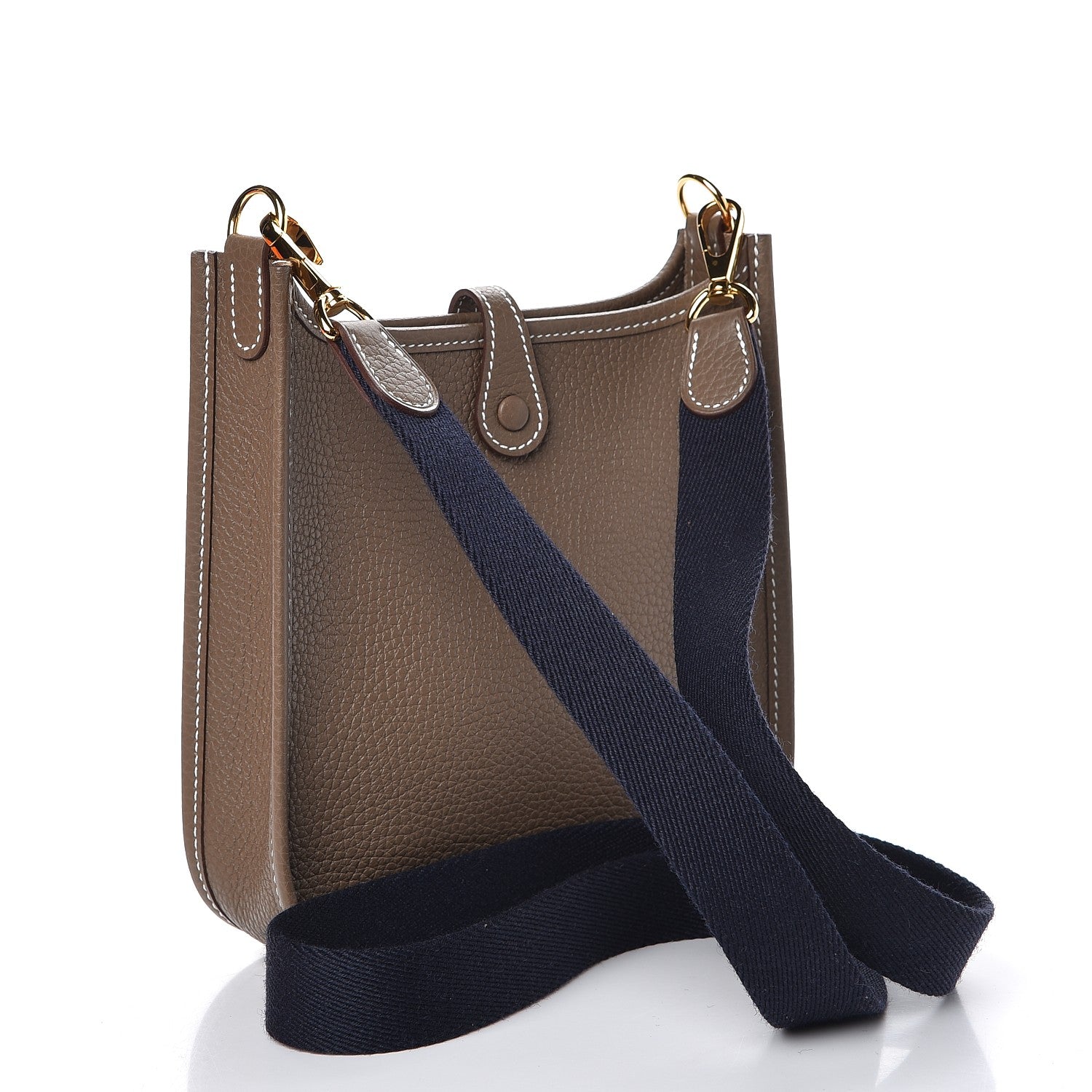 Hermes Taurillon Clemence Amazone Evelyne TPM Etoupe Bleu Indigo 3 of 8