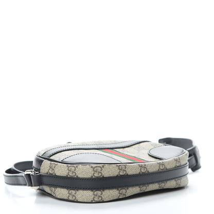 Gucci GG Supreme Monogram Web Small Shoulder Bag Black 4 of 14