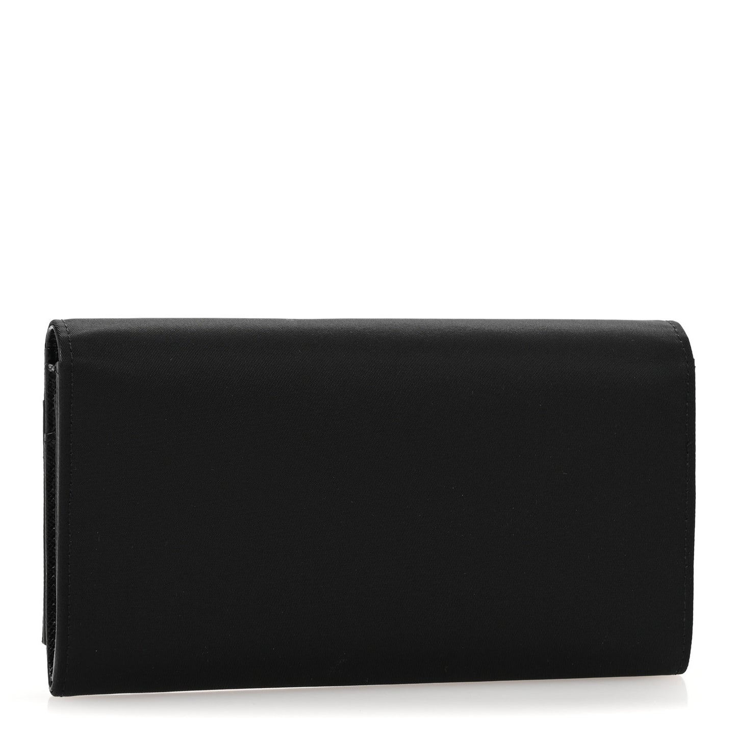 Tessuto Nylon Triangle Continental Flap Wallet Black