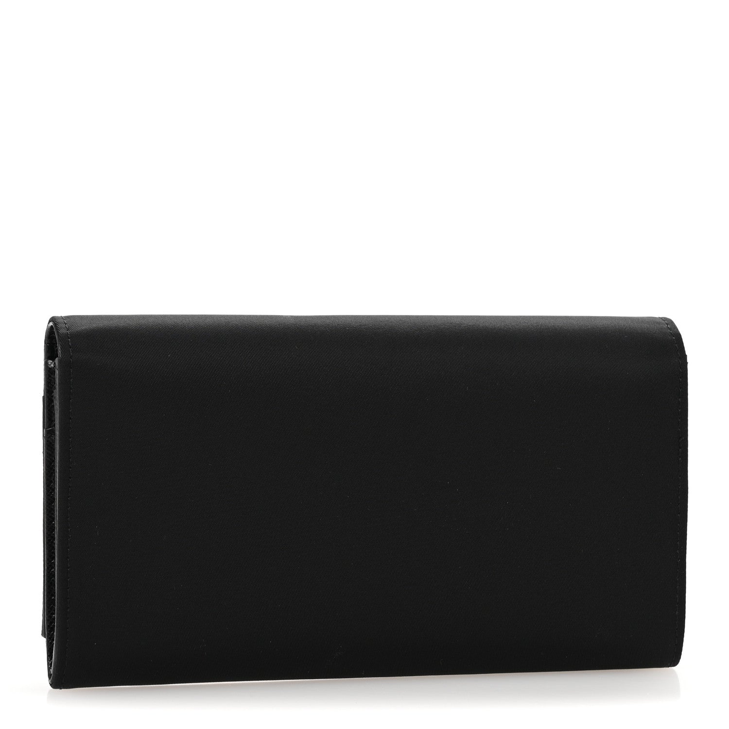 Prada Tessuto Nylon Triangle Continental Flap Wallet Black 3 of 11