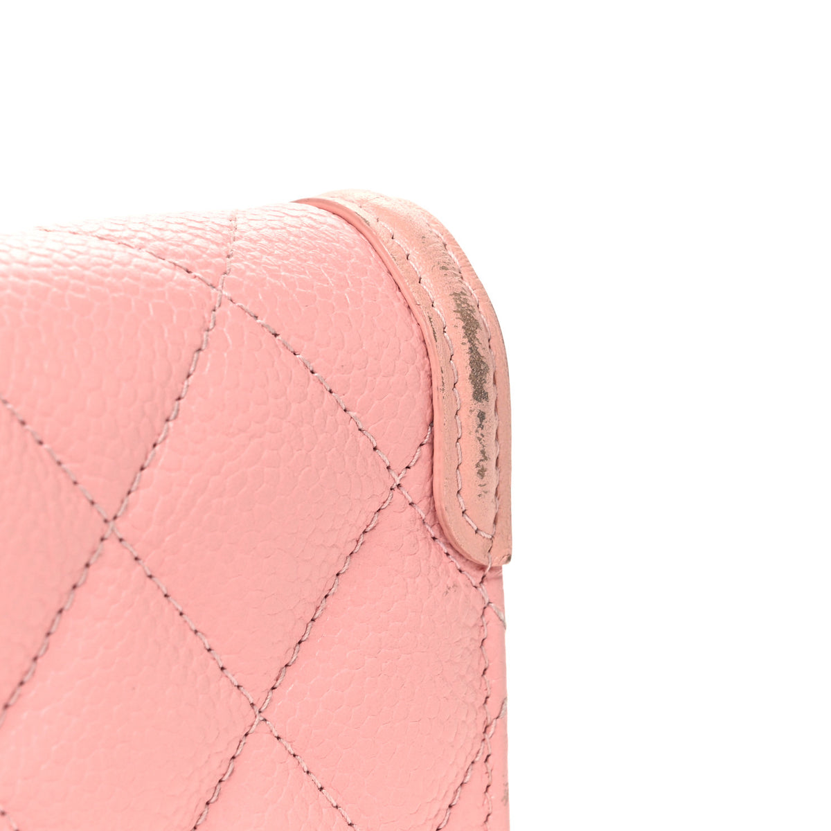 Caviar Quilted Large Filigree Gusset Flap Wallet Pink