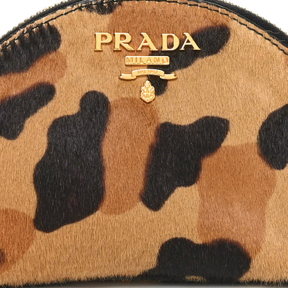 Prada Calf Hair Leopard Print Coin Purse Miele 7 of 9