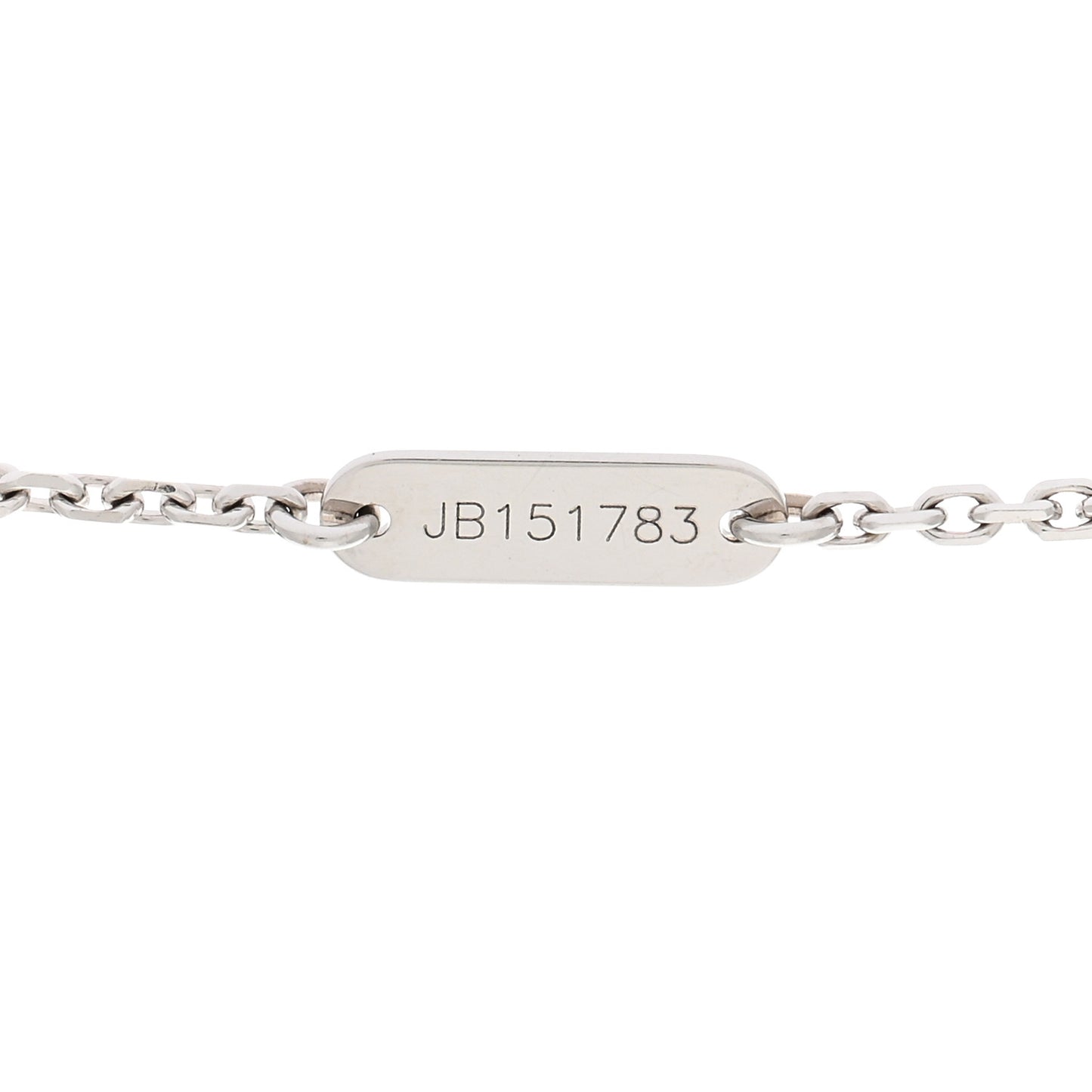 18K White Gold Diamond Vintage Alhambra Pendant Necklace