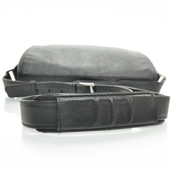 Gucci Guccissima Flap Messenger Bag Black 5 of 9