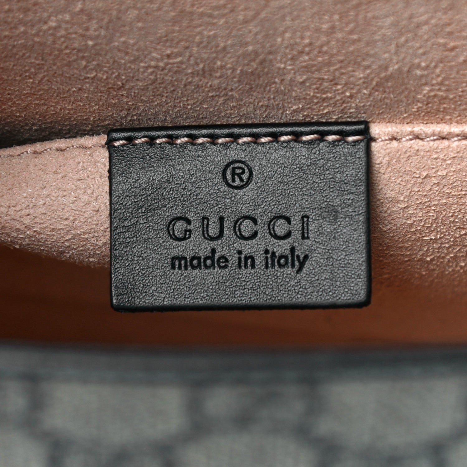 Gucci Nappa Elaphe GG Supreme Monogram Medium Osiride Shoulder Bag Black Bright Cuir Beige Ebony 6 of 13