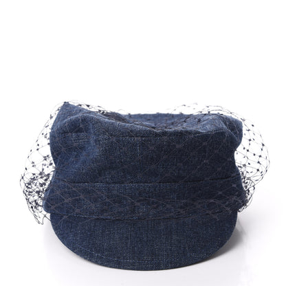 Christian Dior Denim Arty Veil Cap Blue 3 of 7