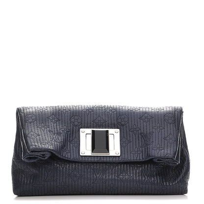 Louis Vuitton Calfskin Quilted Monogram Altair Clutch Navy 1 of 8
