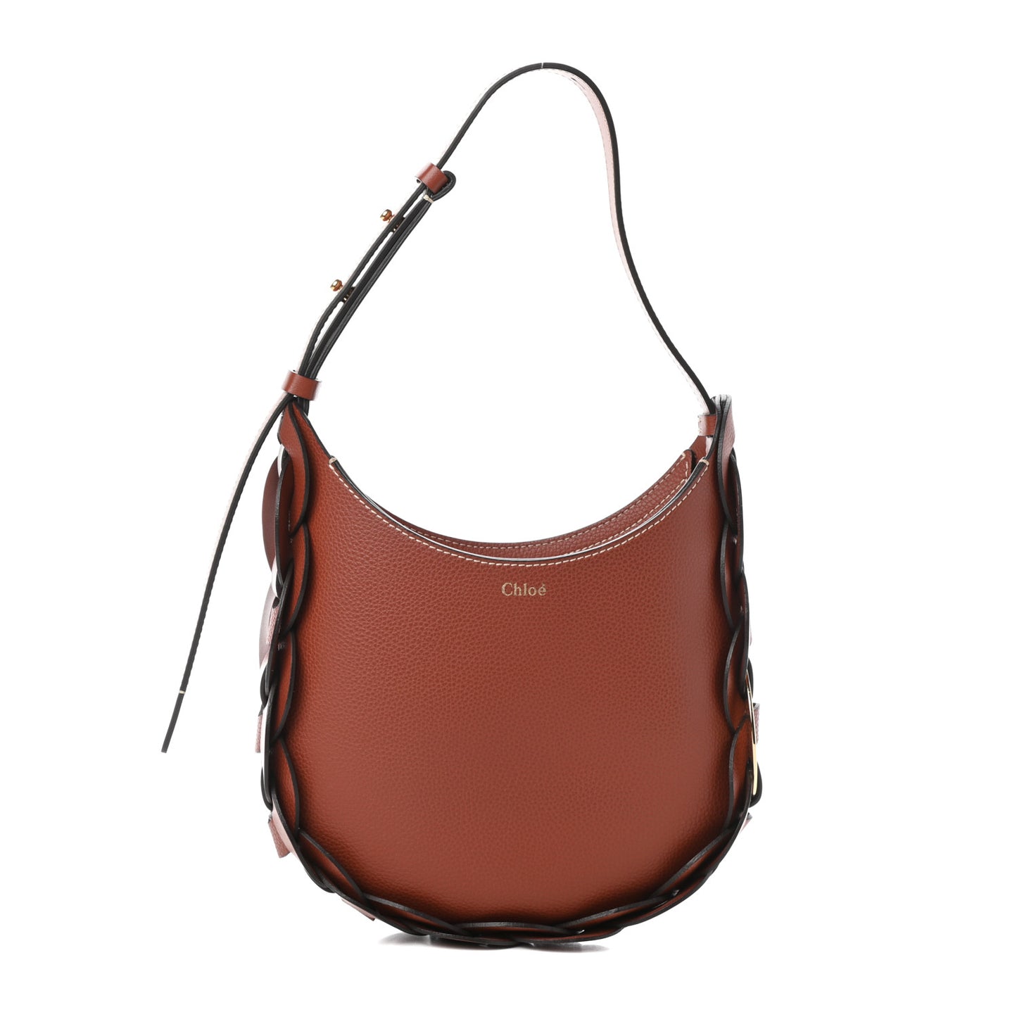 Small Grain Smooth Calfskin Small Darryl Hobo Sepia Brown
