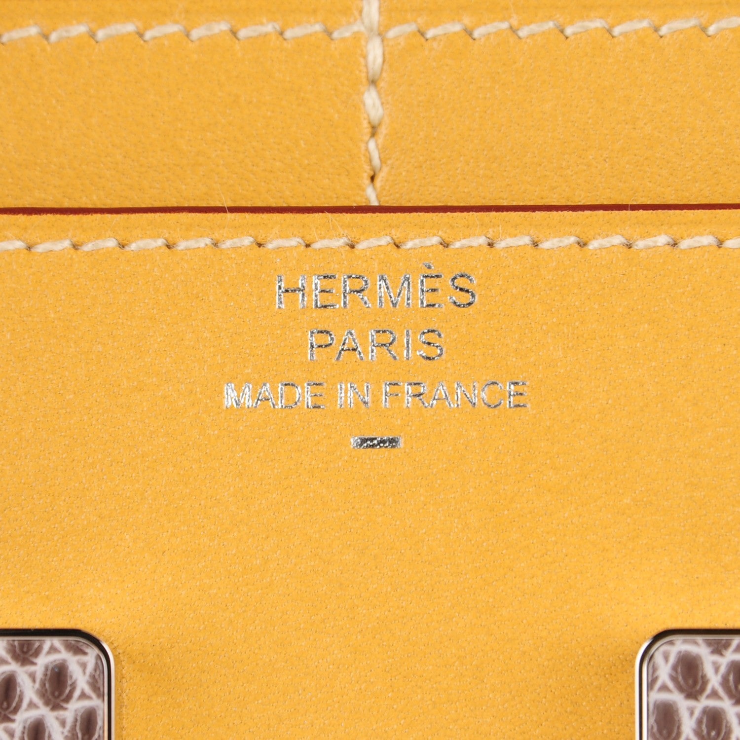 Hermes Tadelakt Lizard Constance Short Wallet Paille Ficelle 8 of 11