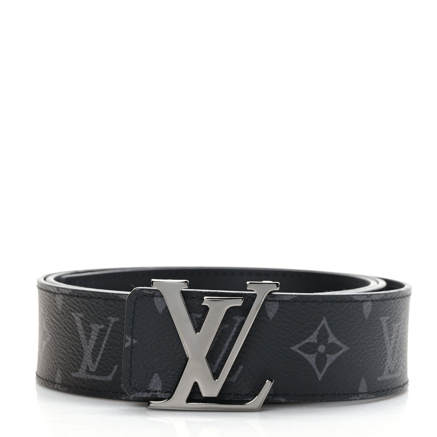 Louis Vuitton Monogram Eclipse Taigarama 40mm LV Initiales Reversible Belt 100 40 Black 1 of 5