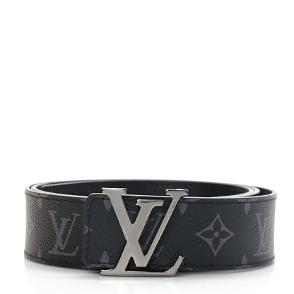 Louis Vuitton Monogram Eclipse Taigarama 40mm LV Initiales Reversible Belt 100 40 Black 1 of 5