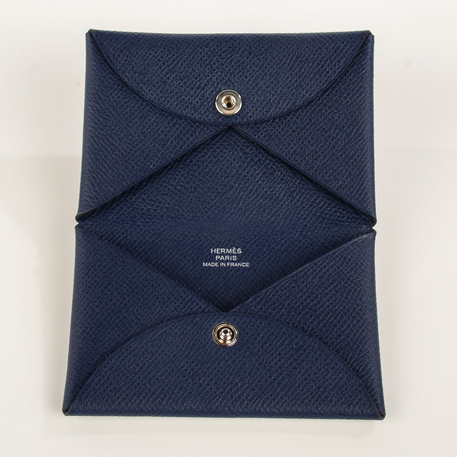 Hermes Epsom Calvi Card Case Bleu Saphir 6 of 10