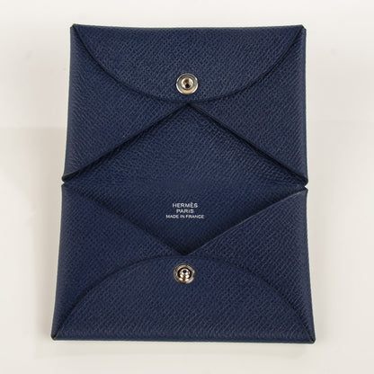 Hermes Epsom Calvi Card Case Bleu Saphir 6 of 10