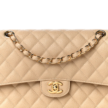 Chanel Caviar Quilted Medium Double Flap Beige Clair 10 of 10