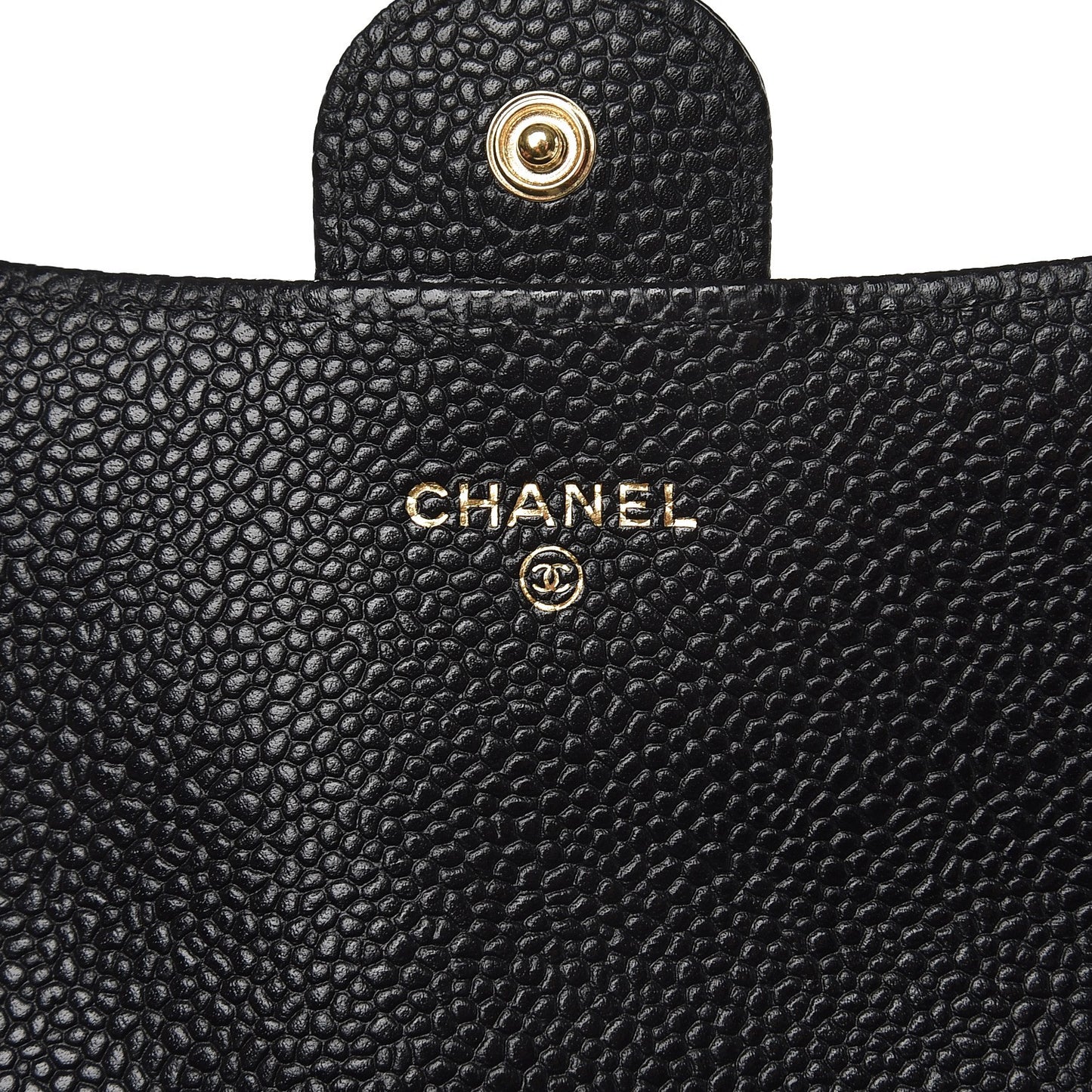 Caviar Quilted Large Gusset Flap Wallet Black