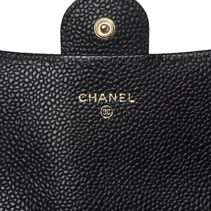 Chanel Caviar Quilted Large Gusset Flap Wallet Black 6 of 9