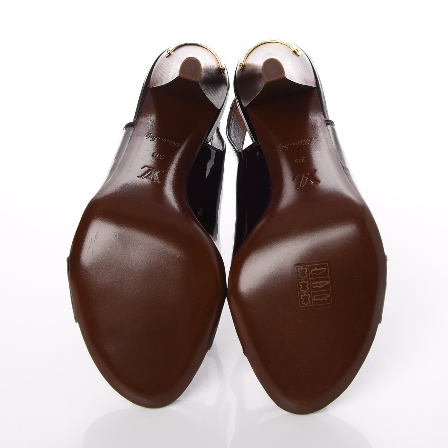 Louis Vuitton Patent Slingback Heels 38 Amarante 5 of 11