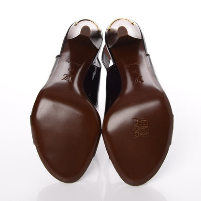 Louis Vuitton Patent Slingback Heels 38 Amarante 5 of 11