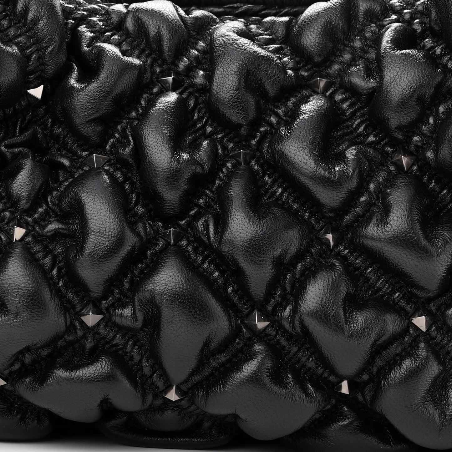 Nappa Small Spikeme Hobo Bag Black