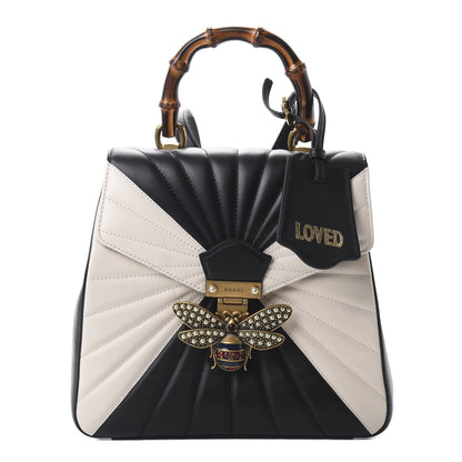 Gucci Calfskin Bamboo Trapuntata Queen Margaret Backpack Mystic White Black 1 of 10