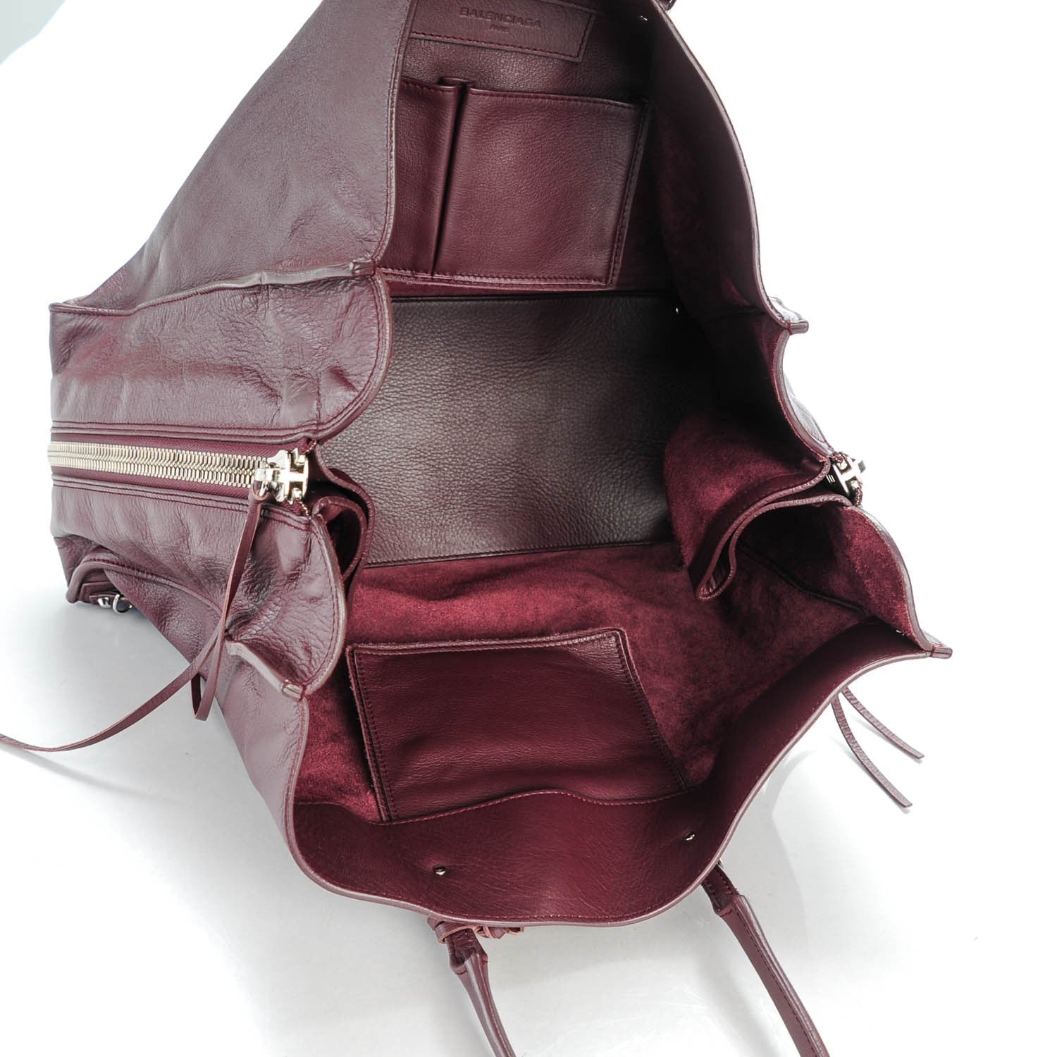 Balenciaga Veau Papier A4 Zip Around Tote Rouge Aubergine 5 of 7