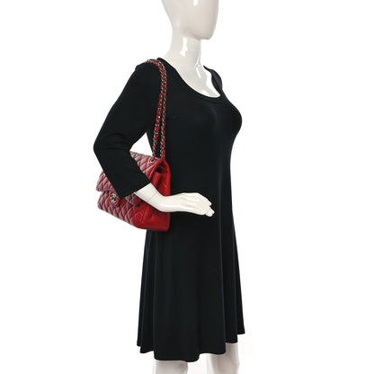 Chanel Caviar Quilted Jumbo Double Flap Red 2 of 13