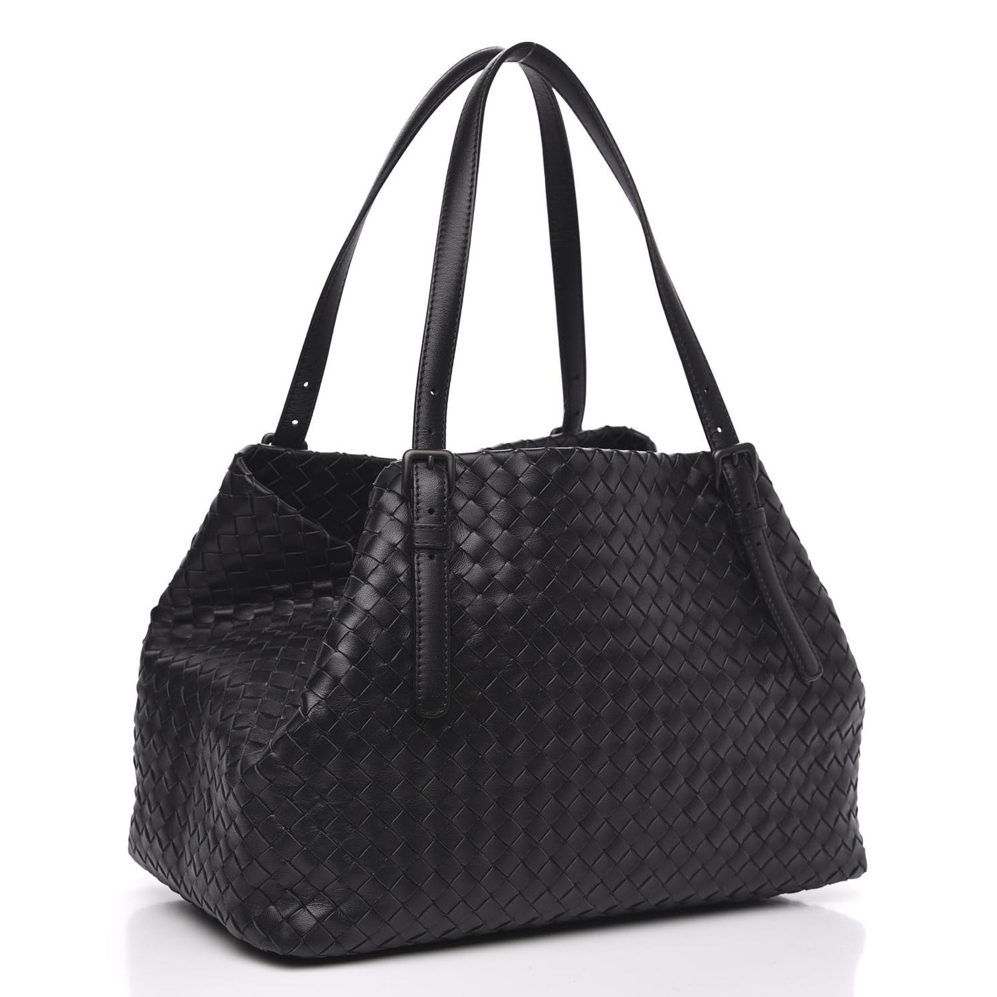 Nappa Intrecciato Medium Cesta Tote Black