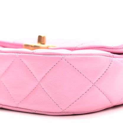 Chanel Lambskin Quilted Mini Lacquered Chain Flap Pink 10 of 11