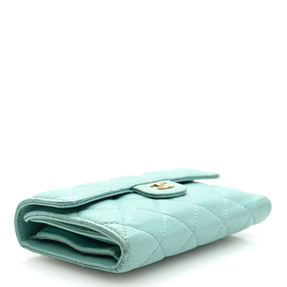 Chanel Caviar Quilted Medium Flap Wallet Light Blue 4 of 8
