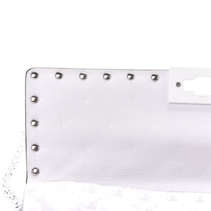 Valentino Garavani Lambskin Free Rockstud Spike Wallet on Chain Optic White 7 of 11