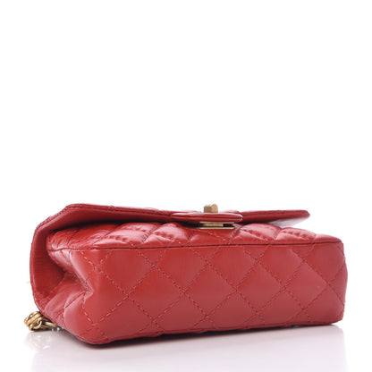 Chanel Aged Calfskin Quilted 2.55 Reissue Flap Belt Bag Red 4 of 9