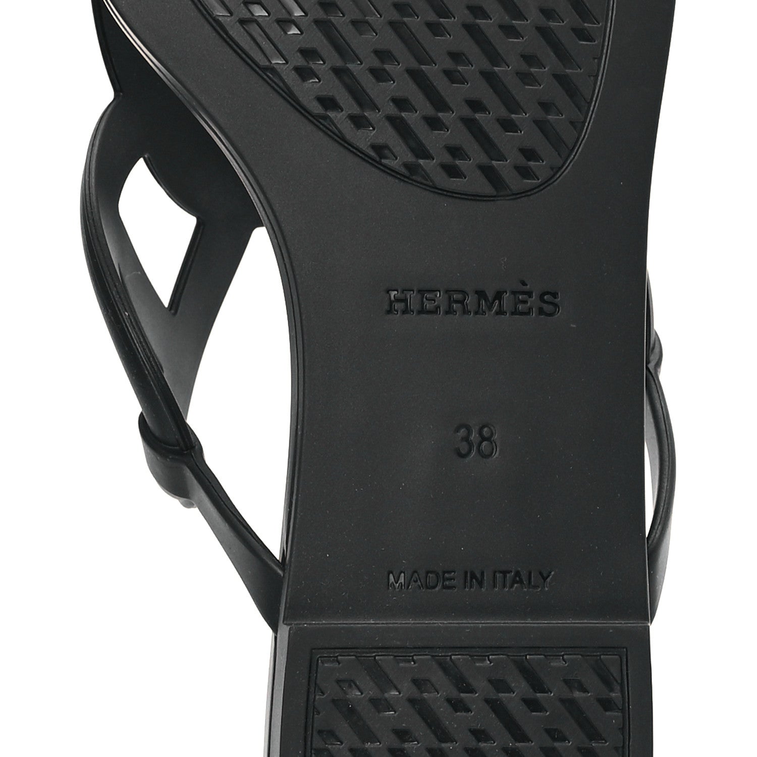 Hermes Rubber Womens Egerie Sandals 38 Black 7 of 10