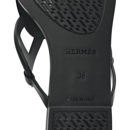 Hermes Rubber Womens Egerie Sandals 38 Black 7 of 10