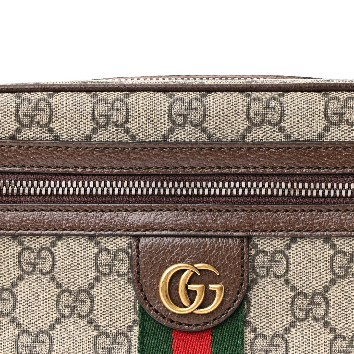Soft GG Supreme Monogram Medium Ophidia Belt Bag Dark Brown