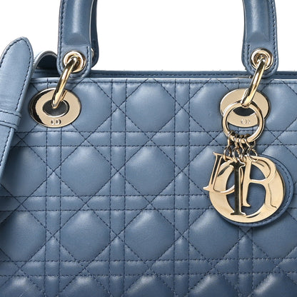 Christian Dior Lambskin Cannage Gradient Medium Lady Dior Blue 8 of 13