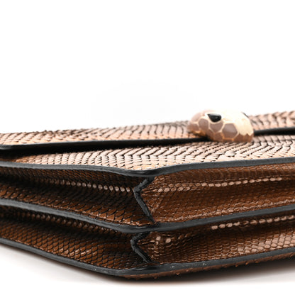 Bulgari Metallic Snakeskin Serpenti Forever Medium Shoulder Bag Gold 16 of 19