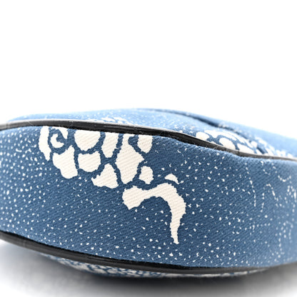 Christian Dior Canvas Dragon Print Mini Saddle Pochette Blue 9 of 10