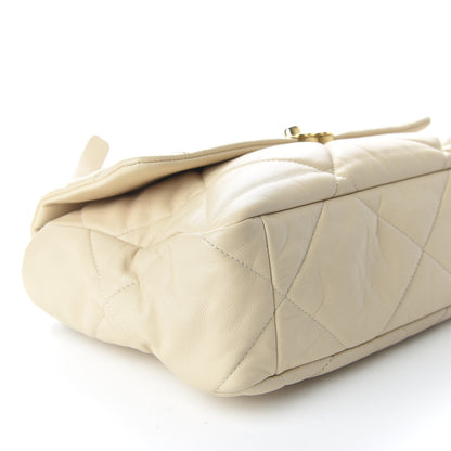Chanel Goatskin Quilted Large 19 Flap Beige 5 of 9