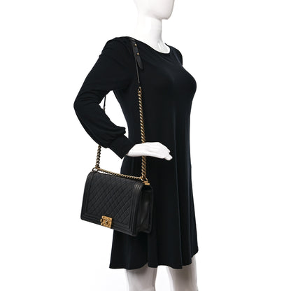 Chanel Lambskin Quilted New Medium Boy Flap Black 2 of 10