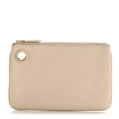 Fendi Vitello Century Snakeskin F is Fendi Tri-Color Triplette Pouch Set Powder Camelia Black 4 of 19