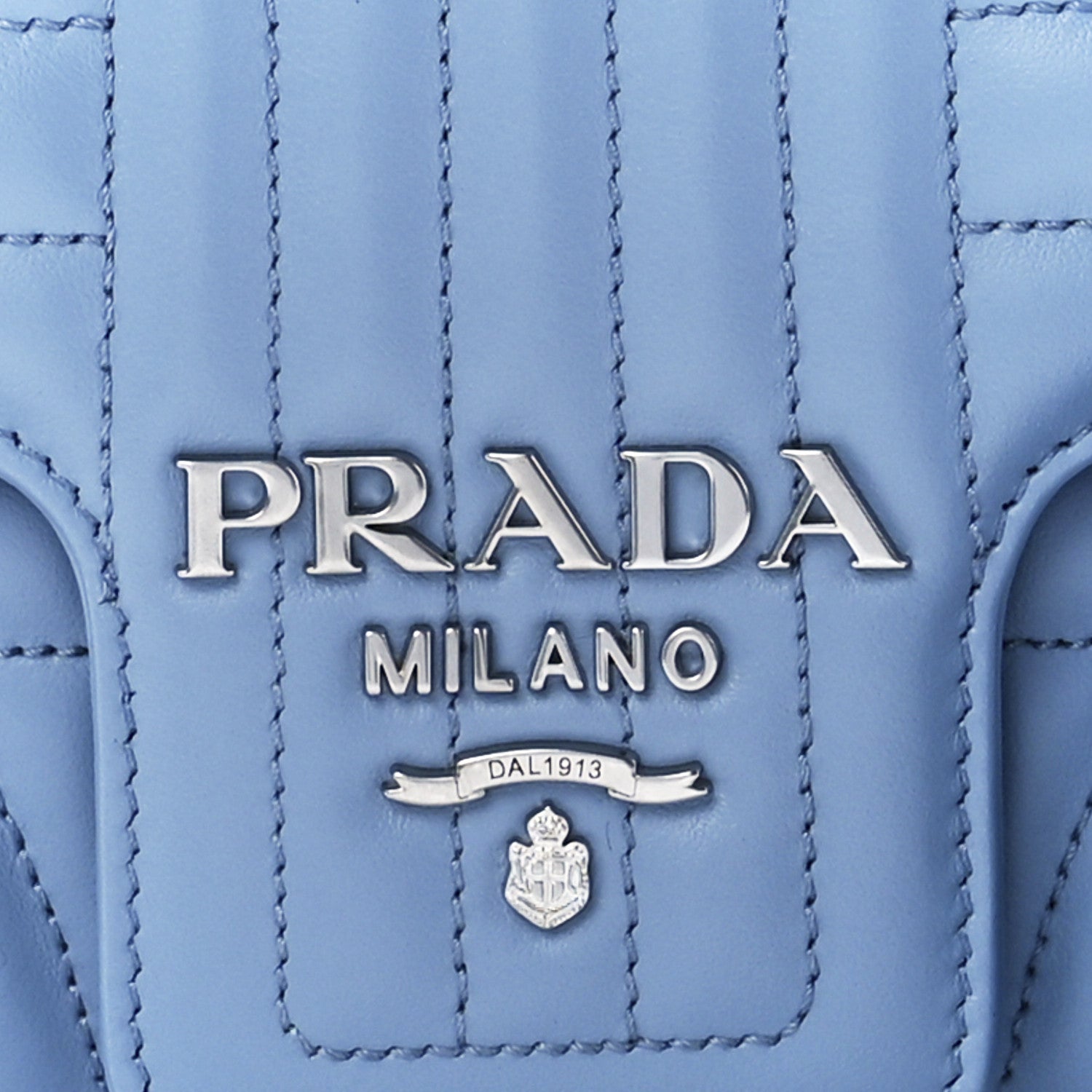 Prada Soft Calfskin Impunture Diagramme Medium Chain Flap Shoulder Bag Astrale 8 of 11