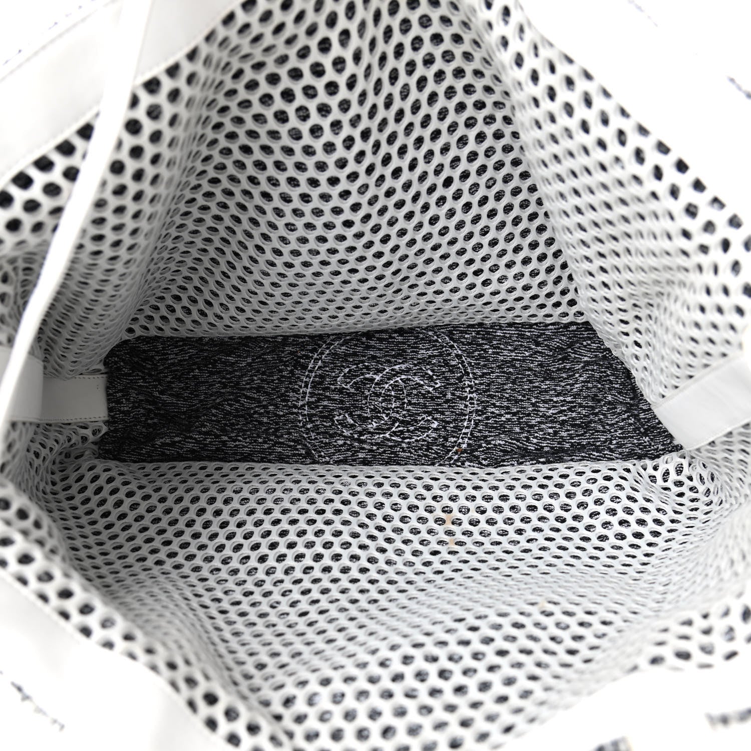 Chanel Terry Cotton Fizzy Tote Black White 4 of 4