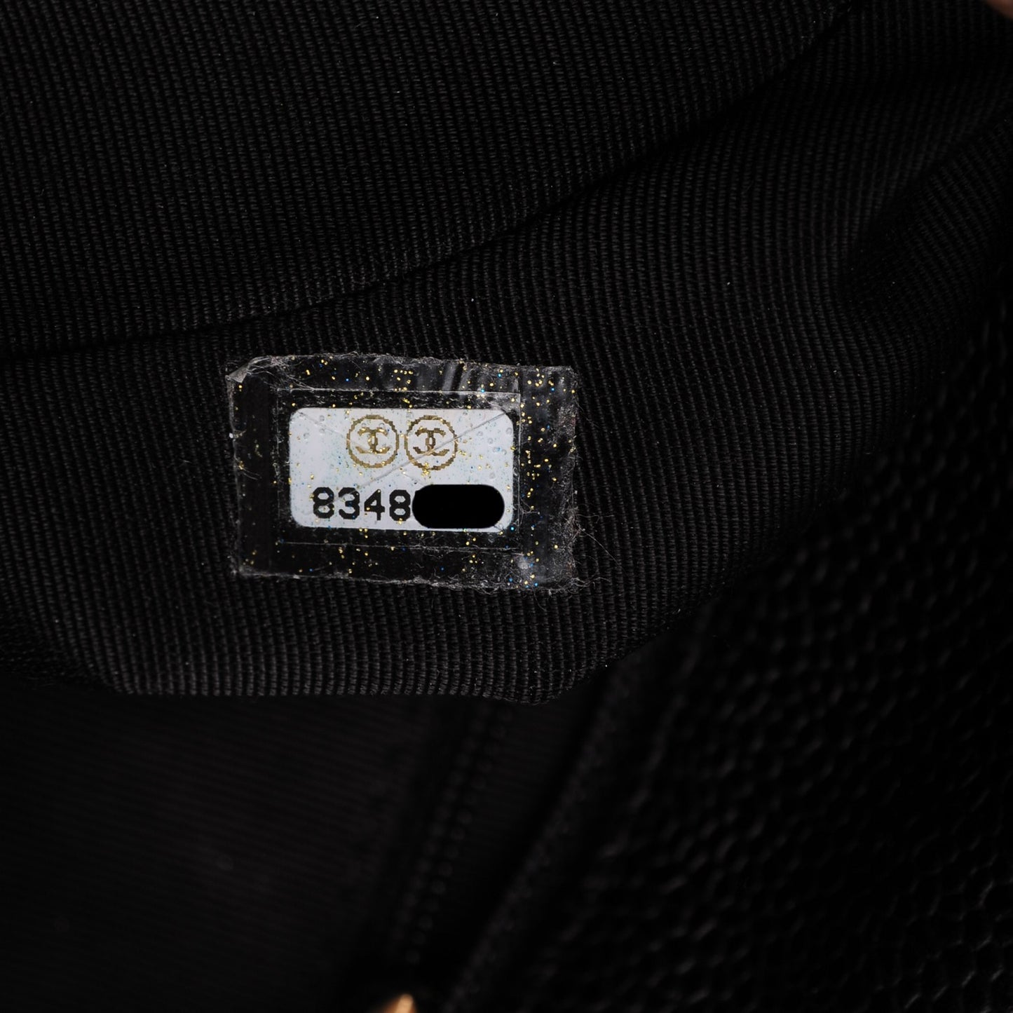 Caviar Quilted Flap Shoulder Bag Black