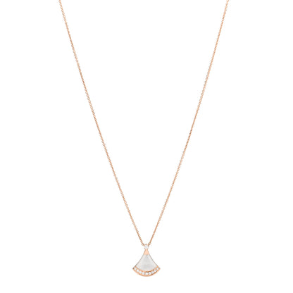 Bulgari 18K Rose Gold Diamond Mother of Pearl Divas' Dream Pave Pendant Necklace 1 of 6